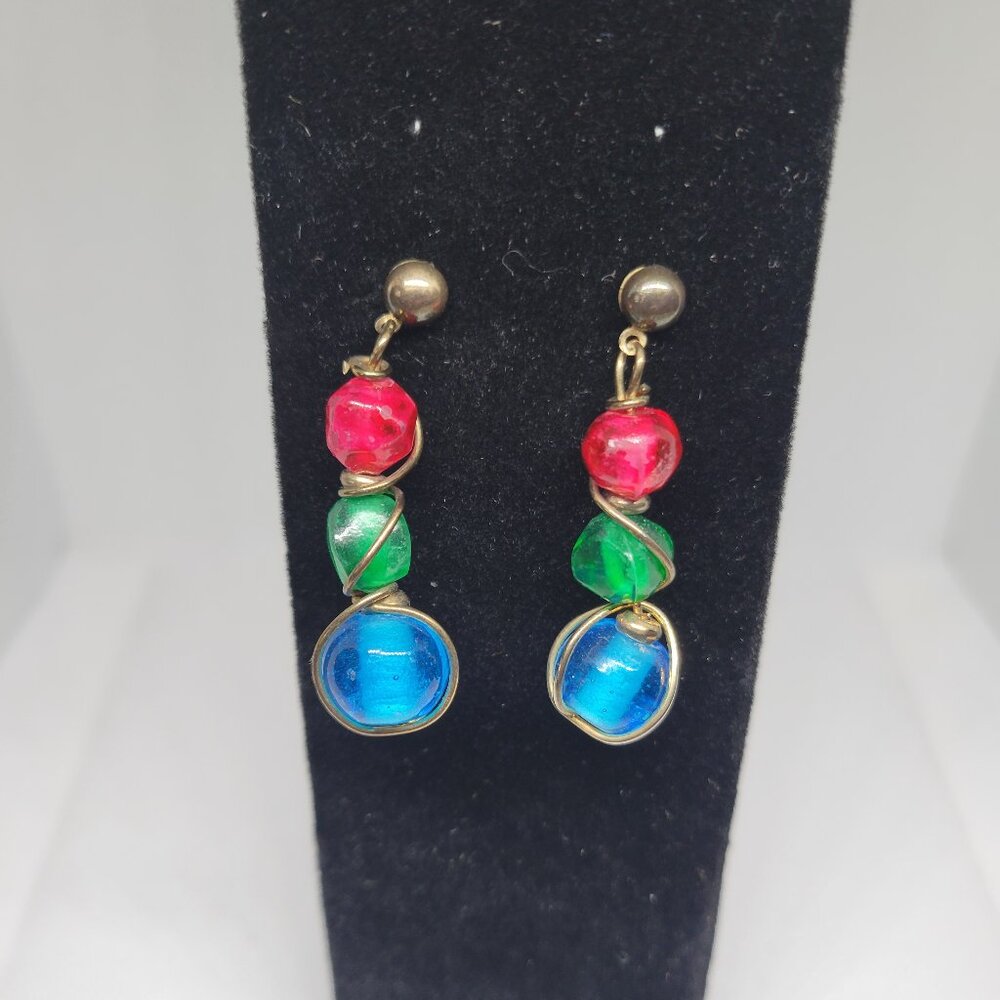 Carol for Eva Graham Round Drop Beaded Earrings